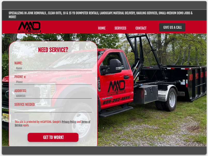 MAD Disposal & Hauling — Website Build in Hamilton, NJ