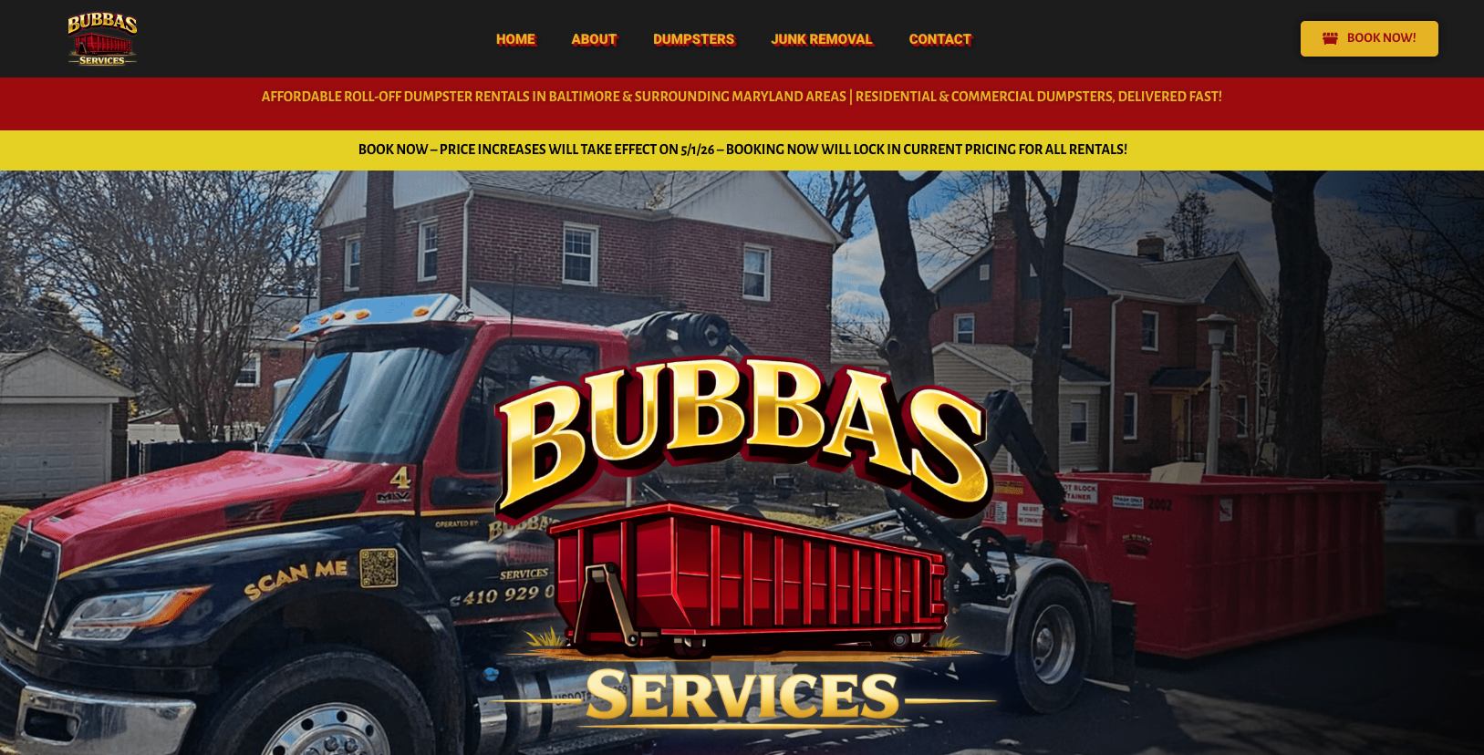 Bubba's Services — Website Revamp in Baltimore, MD